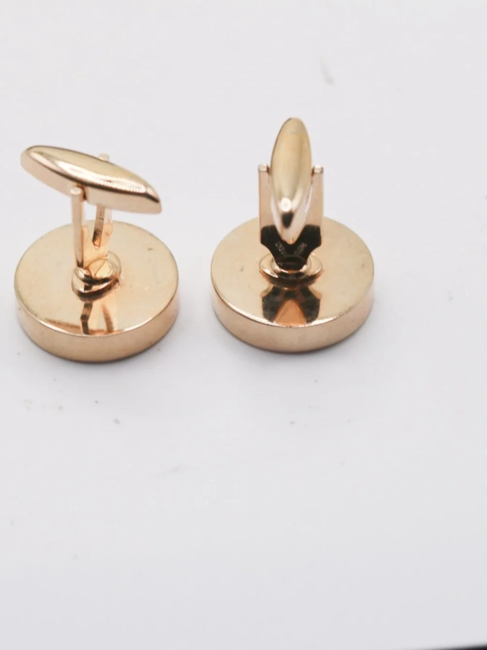 Simple Round Design Gold Tone Quality Vintage Cuff Links plain Etched